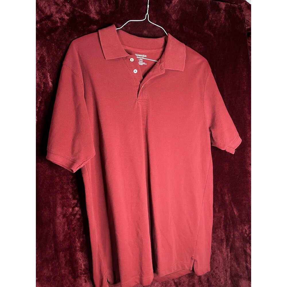 St Johns Bay Shirt Mens LT Red Collared Buttons Short Sleeve Heritage Polo